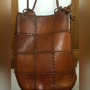 Vintage Ellepi Leather Boho Hobo Bag - Large